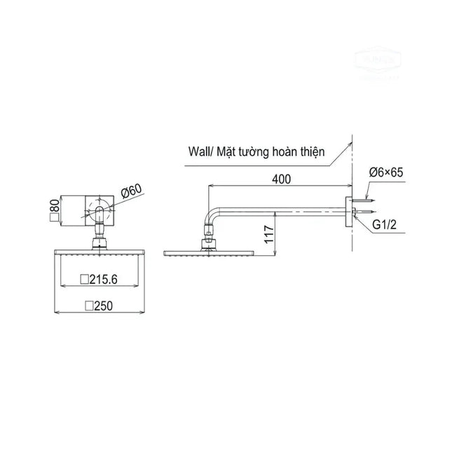 Bát sen gắn trần TBW08002A | Thiết Bị Vệ Sinh TOTO