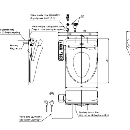 Tcf23710Aaa#Nw1 Nắp Rửa Điện Tử Washlet