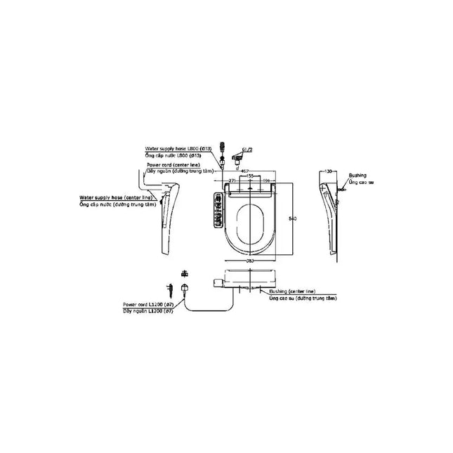 Tcf33370Gaa#Nw1 Nắp Rửa Điện Tử Washlet