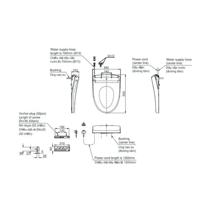Tcf47360Gaa Nắp Rửa Điện Tử Washlet
