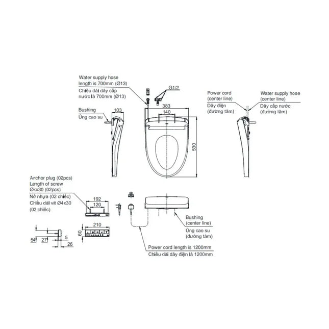 Tcf47360Gaa Nắp Rửa Điện Tử Washlet