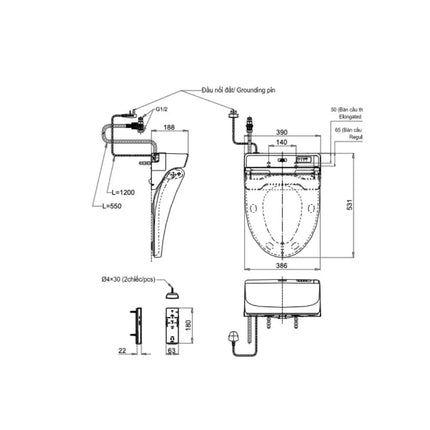 Tcf6531Z#Nw1 Nắp Rửa Điện Tử Washlet