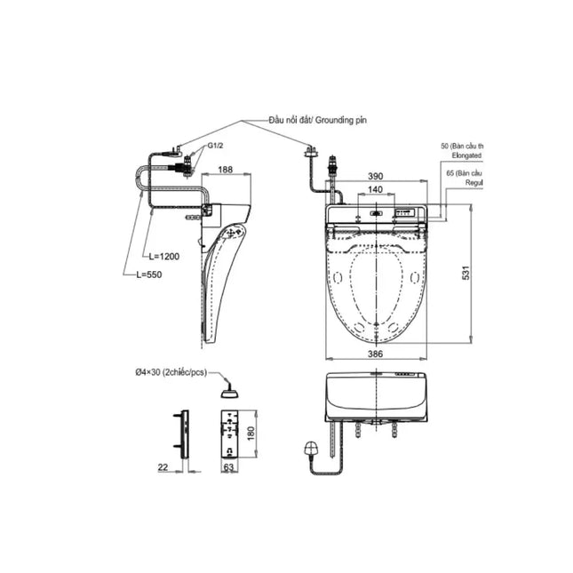 Tcf6531Z#Nw1 Nắp Rửa Điện Tử Washlet