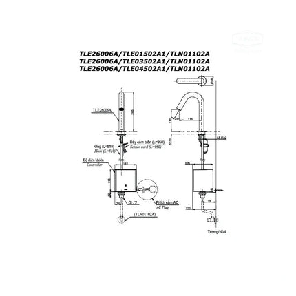 Vòi chậu rửa cổ cao cảm ứng tự động TLE26007A | Thiết Bị Vệ Sinh TOTO
