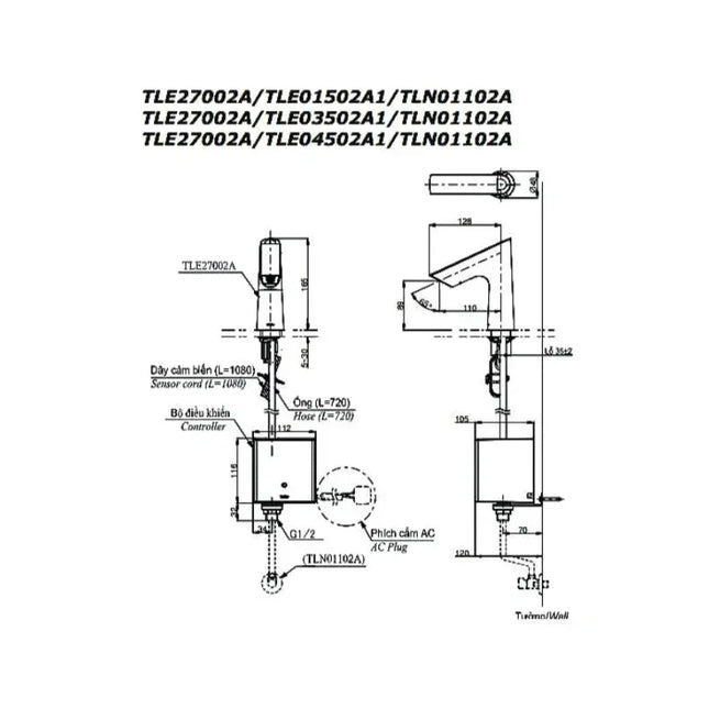 Vòi cảm ứng tự động TLE27002A TLE01502A1 TLN01103A TLE05701A | Thiết Bị Vệ Sinh TOTO