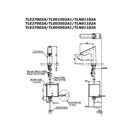 Vòi cảm ứng tự động TLE27002A TLE03502A1 TLN01103A TLE05701A | Thiết Bị Vệ Sinh TOTO