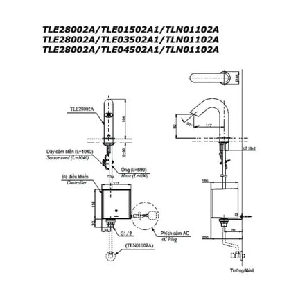 Vòi cảm ứng tự động TLE28002A TLE01502A1 TLN01102A | Thiết Bị Vệ Sinh TOTO