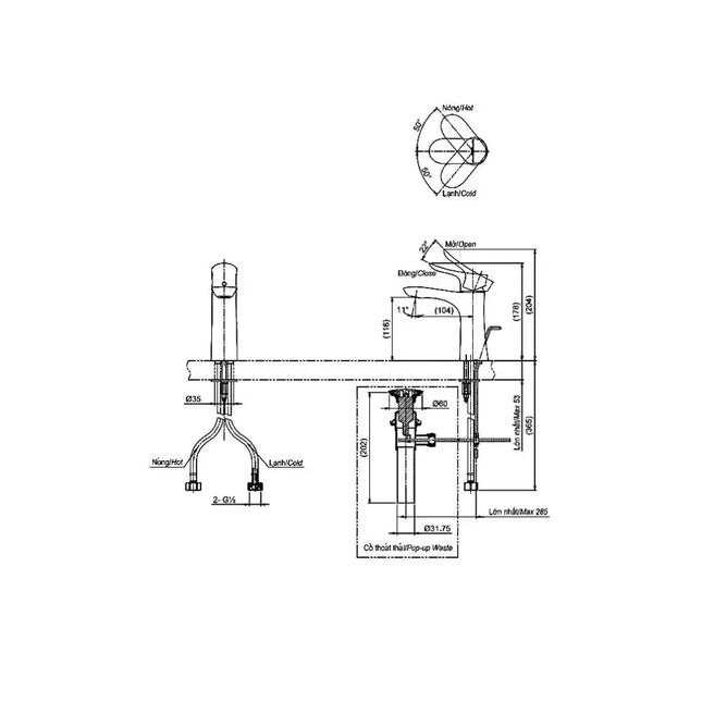 Tlg01301V Vòi Lavabo Nóng Lạnh