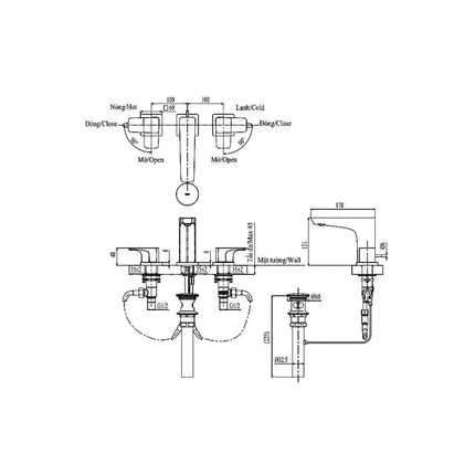 Vòi chậu Lavabo nóng lạnh GE TLG07201B | Thiết Bị Vệ Sinh TOTO