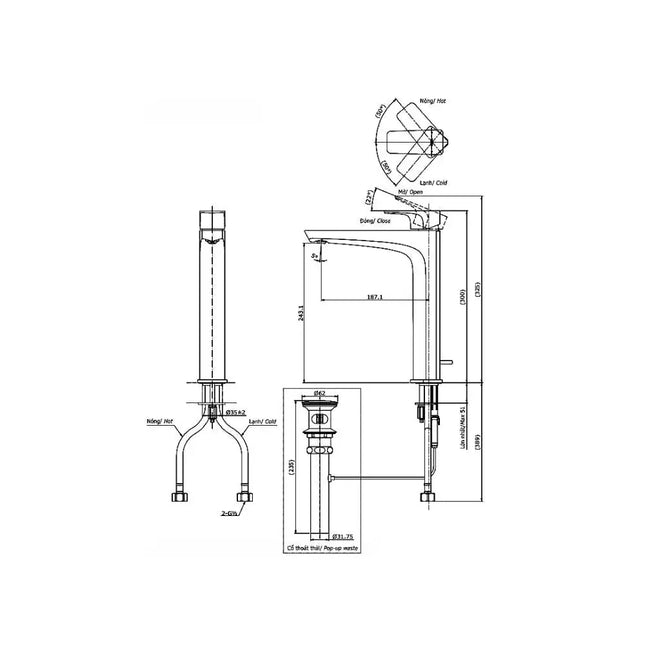 Tlg07305V Vòi Lavabo Nóng Lạnh