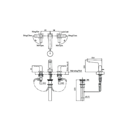 Vòi lavabo nóng lạnh tay vặn nóng lạnh GB TLG10201BA | Thiết Bị Vệ Sin…