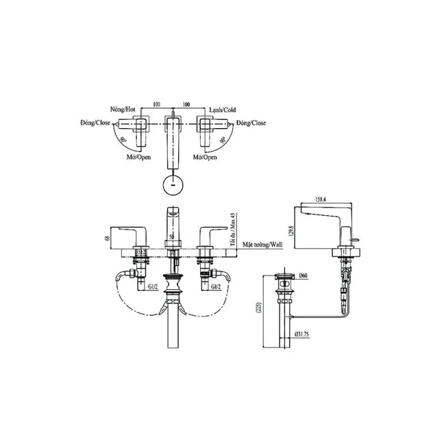 Vòi lavabo nóng lạnh tay vặn nóng lạnh GB TLG10201BA | Thiết Bị Vệ Sin…