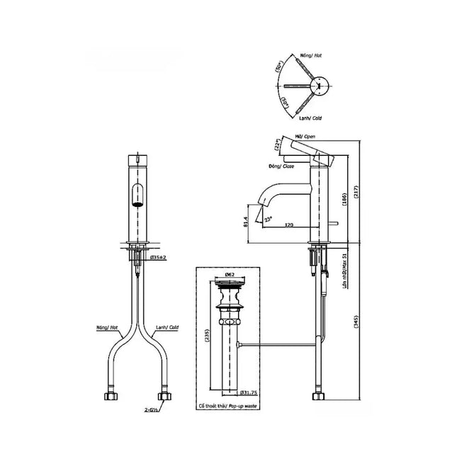 Tlg11301V Vòi Lavabo Nóng Lạnh