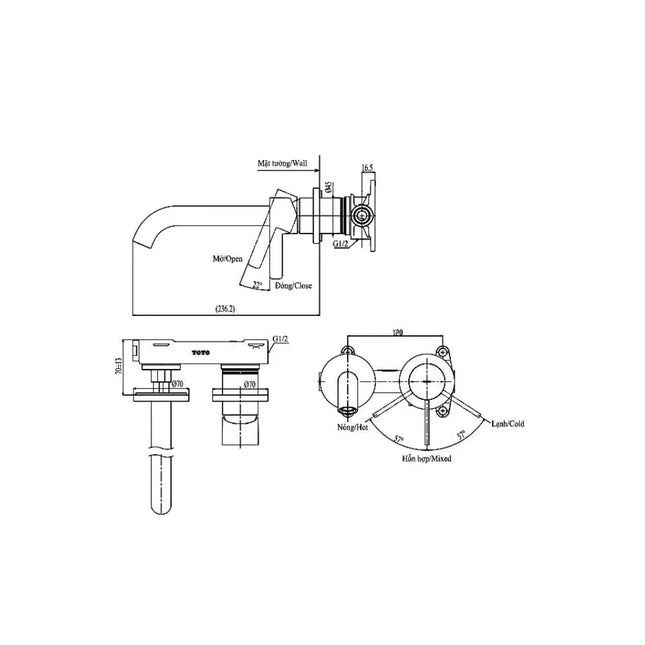 Tlg11308Ba Vòi Lavabo Nóng Lạnh