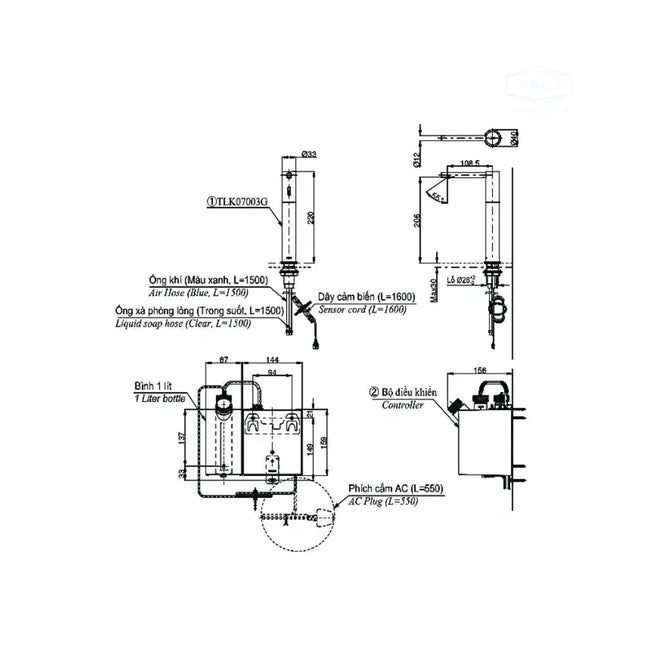Vòi xịt xà phòng tự động TLK07003G | Thiết Bị Vệ Sinh TOTO