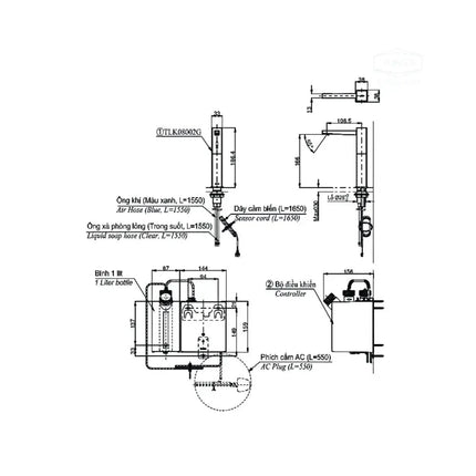 Vòi xịt xà phòng tự động TLK08002G | Thiết Bị Vệ Sinh TOTO