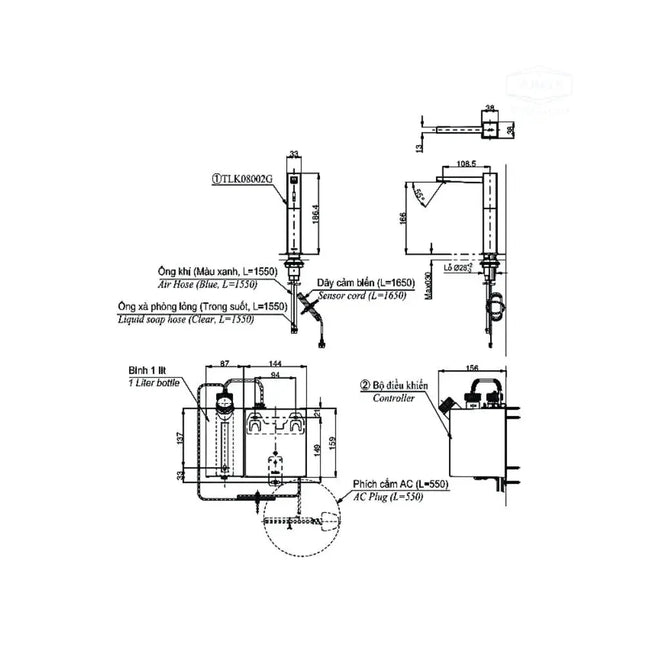 Vòi xịt xà phòng tự động TLK08002G | Thiết Bị Vệ Sinh TOTO