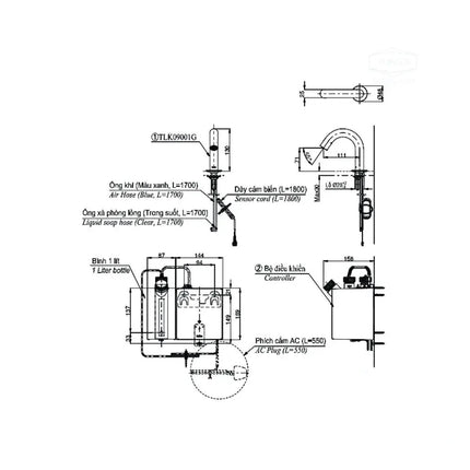 Vòi xịt xà phòng tự động TLK09001G | Thiết Bị Vệ Sinh TOTO