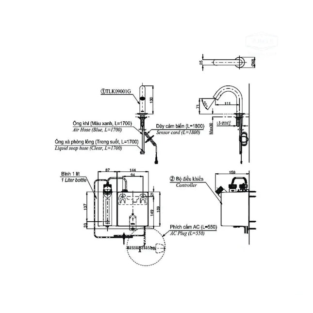 Vòi xịt xà phòng tự động TLK09001G | Thiết Bị Vệ Sinh TOTO