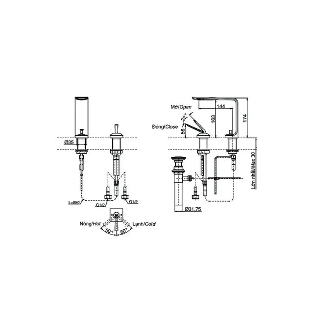 Vòi Lavabo gật gù nóng lạnh ZL TLP02304B | Thiết Bị Vệ Sinh TOTO