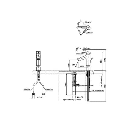 Tls01307V Vòi Lavabo Nóng Lạnh