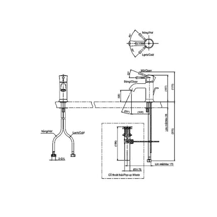 Tls02301V Vòi Lavabo Nóng Lạnh