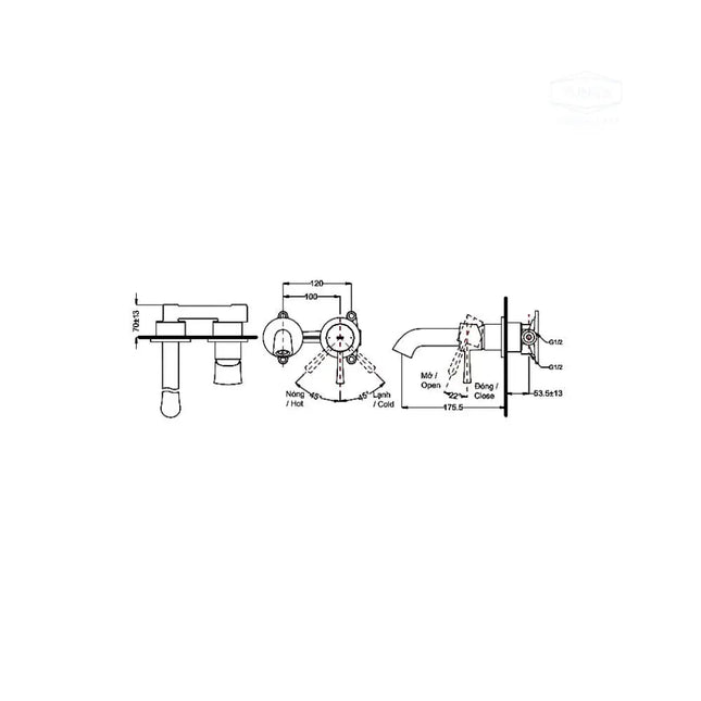Vòi chậu gắn tường TLS02307B | Thiết Bị Vệ Sinh TOTO