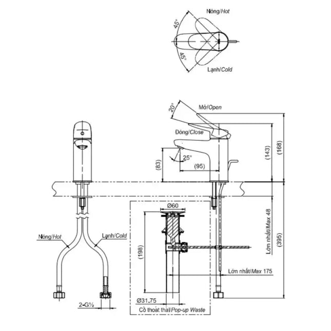 Tls04301V Vòi Lavabo Nóng Lạnh