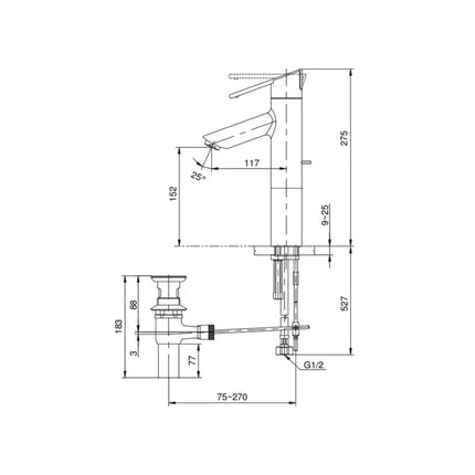 Vòi chậu gật gù nóng lạnh TS240AX | Thiết Bị Vệ Sinh TOTO