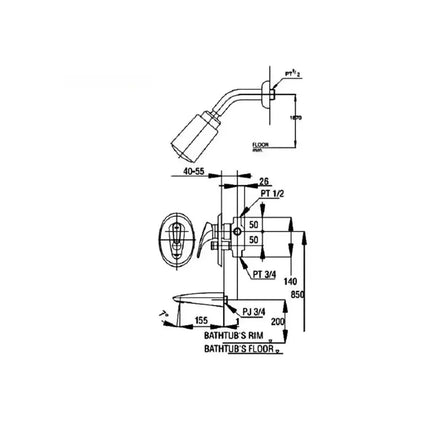 Bộ sen tắm nóng lạnh âm tường RINO TS322A TS602#CR | Thiết Bị Vệ Sinh …