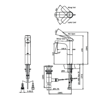 Ttlr302Fv-1 Vòi Lavabo Nóng Lạnh
