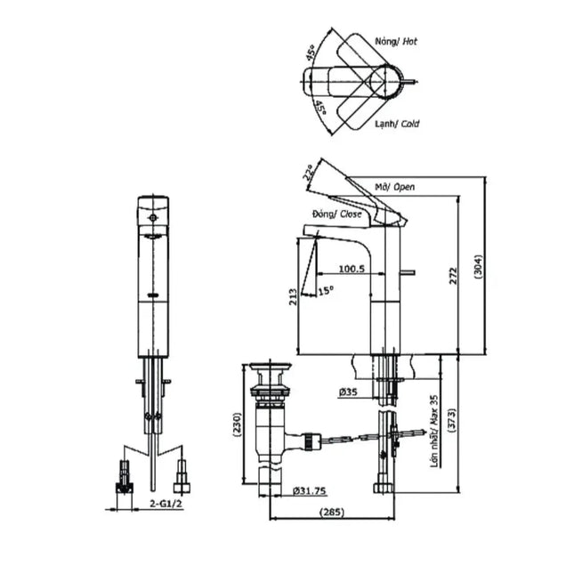 Ttlr302Fv-1 Vòi Lavabo Nóng Lạnh