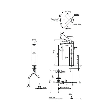 Ttlr302Fv-1R Vòi Lavabo Nóng Lạnh