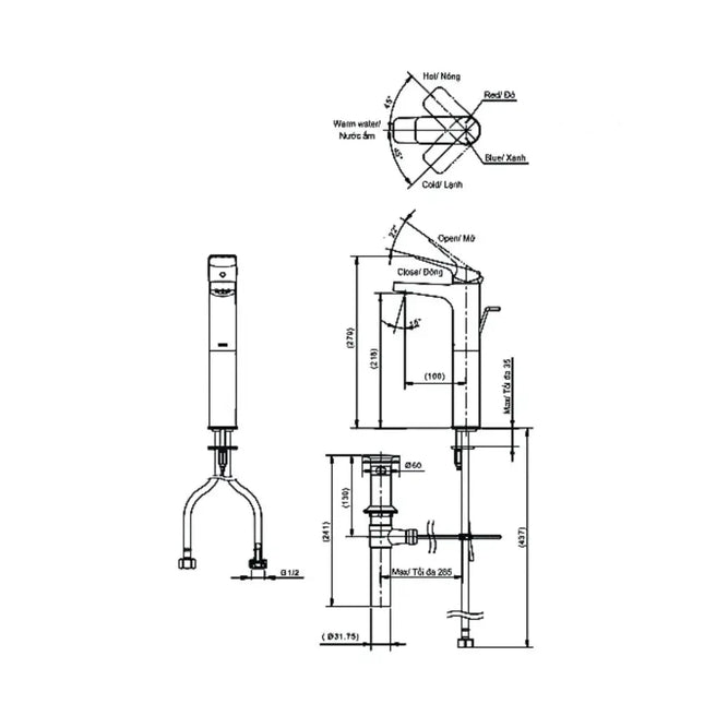 Ttlr302Fv-1R Vòi Lavabo Nóng Lạnh