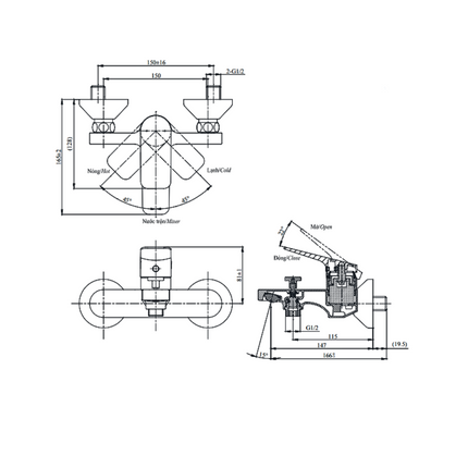 TTMR302V TBW07012A - Sen tắm gắn tường