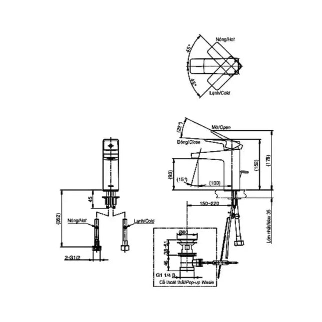 Tvlm108Ru Vòi Lavabo Nóng Lạnh
