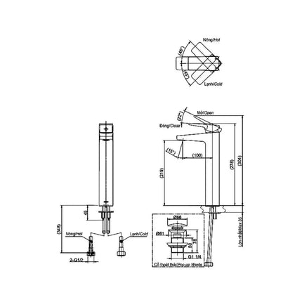 Tvlm109Ru Vòi Lavabo Nóng Lạnh