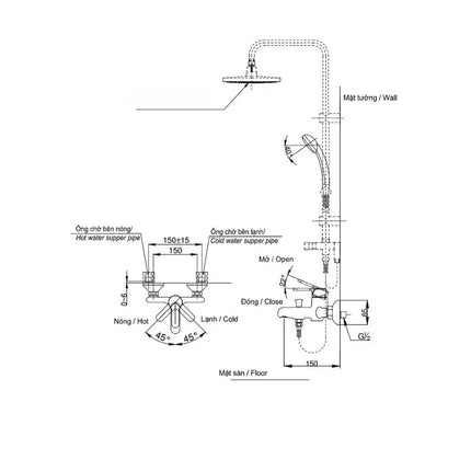 Sen tắm cây nóng lạnh TVSM104NSR DM907C1S | Thiết Bị Vệ Sinh TOTO