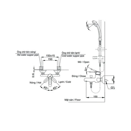 Tvsm104Nsr Sen Tắm Gắn Tường