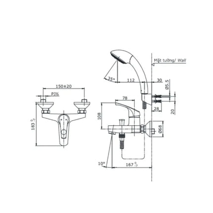 Tx432Sd Sen Tắm Gắn Tường