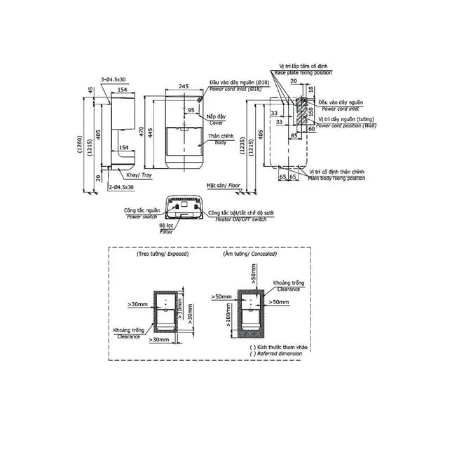 Máy sấy tay tốc độ cao (220V) TYC322W | Thiết Bị Vệ Sinh TOTO