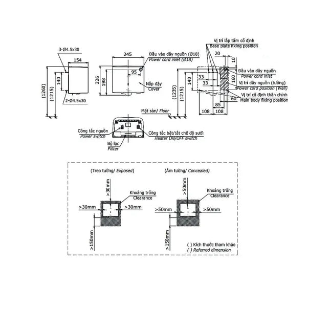 Máy sấy tay TYC322WF | Thiết Bị Vệ Sinh TOTO