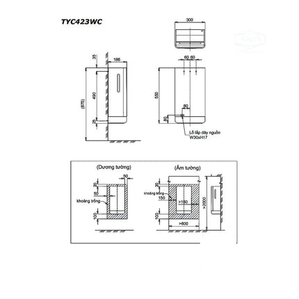 Máy sấy tay tốc độ cao hai mặt TYC423WC | Thiết Bị Vệ Sinh TOTO