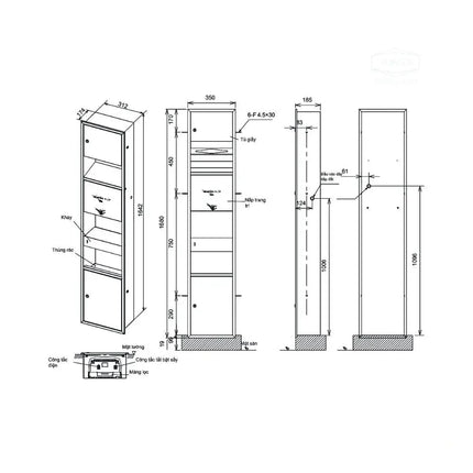 Máy sấy tay âm tường TYC602P | Thiết Bị Vệ Sinh TOTO