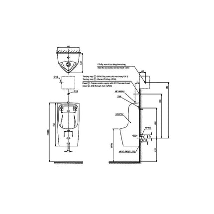 Tiểu nam treo tường UT570T | Thiết Bị Vệ Sinh TOTO