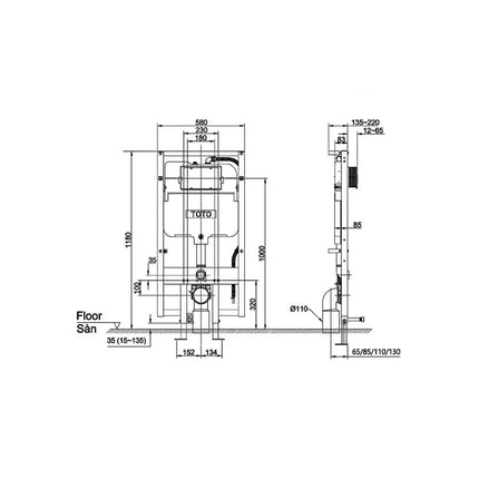 Wh172A Phụ Kiện Bàn Cầu Treo Tường