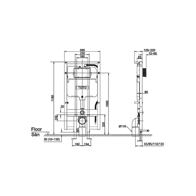 Wh172A Phụ Kiện Bàn Cầu Treo Tường