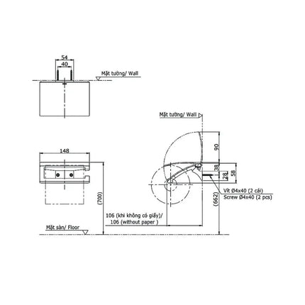 Lô giấy vệ sinh đơn YH903V | Thiết Bị Vệ Sinh TOTO