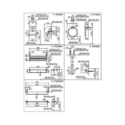 Bộ 3 sản phẩm L YS406N5V | Thiết Bị Vệ Sinh TOTO