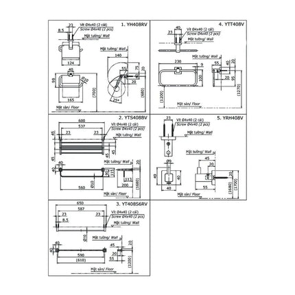Bộ 3 sản phẩm L YS408N5V | Thiết Bị Vệ Sinh TOTO